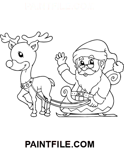 Jultomten och Rudolf målarbok
