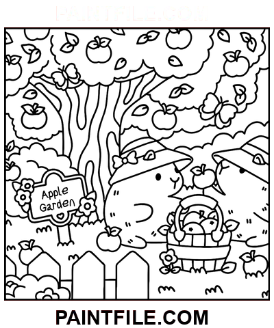 kapybara, vänner Clip Art målarbok