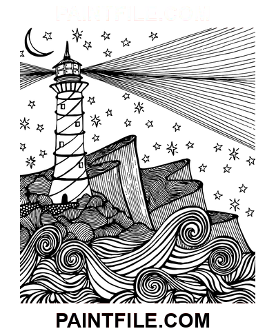 Fyr Psykedelisk målarbok