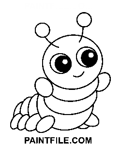 Tecknad film, larv målarbok