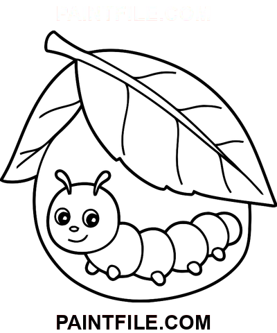 söt, larv Clip Art målarbok