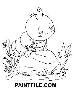 Ritning Larv målarbok
