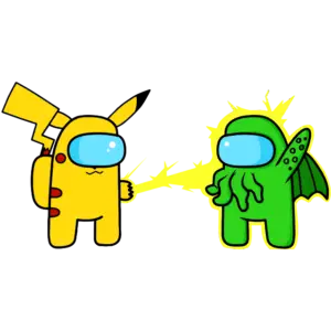 Pikachu vs Cthulhu barevný obrázek