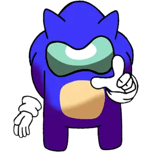 Super Sonic Among Us barevný obrázek