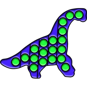 Dinosaur Pop It barevný obrázek