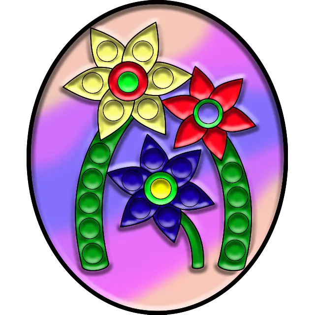 Pop-it květiny barevný obrázek
