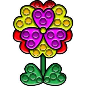 Pop-it kouzelná květina barevný obrázek