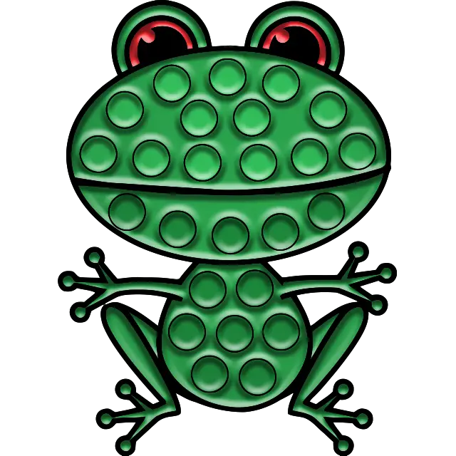 Pop-it tajemná žába barevný obrázek