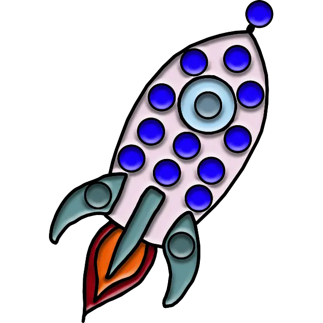 Raketa Pop-It barevný obrázek