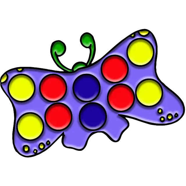 Jednoduchý důlek motýl barevný obrázek