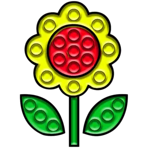 Žlutý květ Pop-it barevný obrázek
