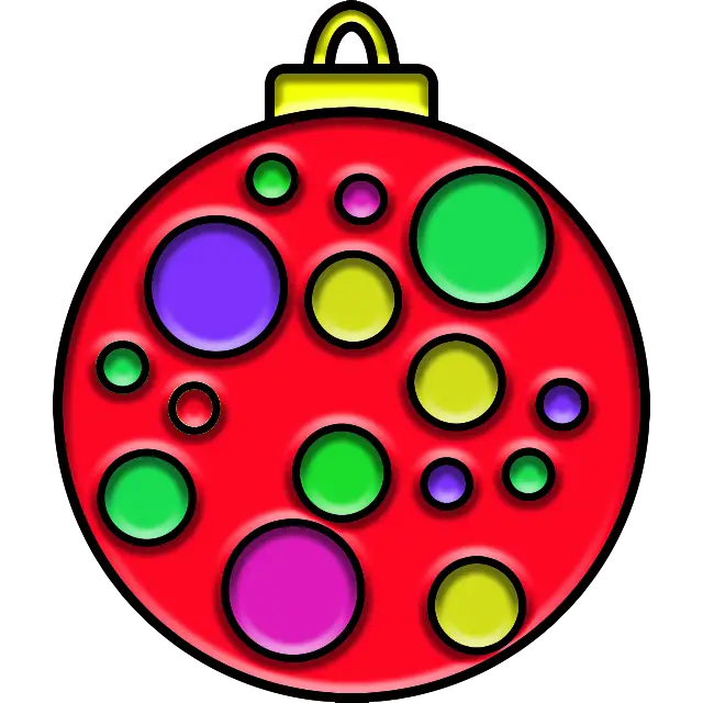 Pop-it vánoční míč barevný obrázek