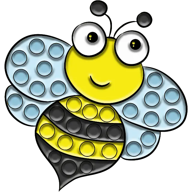 Pop-it legrační včela barevný obrázek