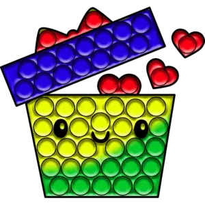 Pop-it dárková krabička barevný obrázek