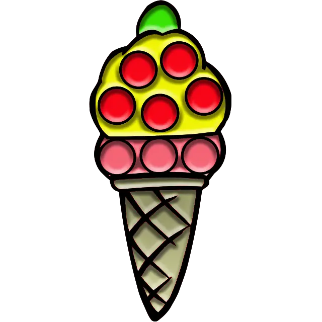 Jednoduchá zmrzlina Dimple barevný obrázek