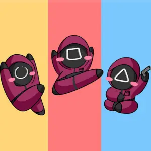 Chobotnice hra Růžoví vojáci barevný obrázek