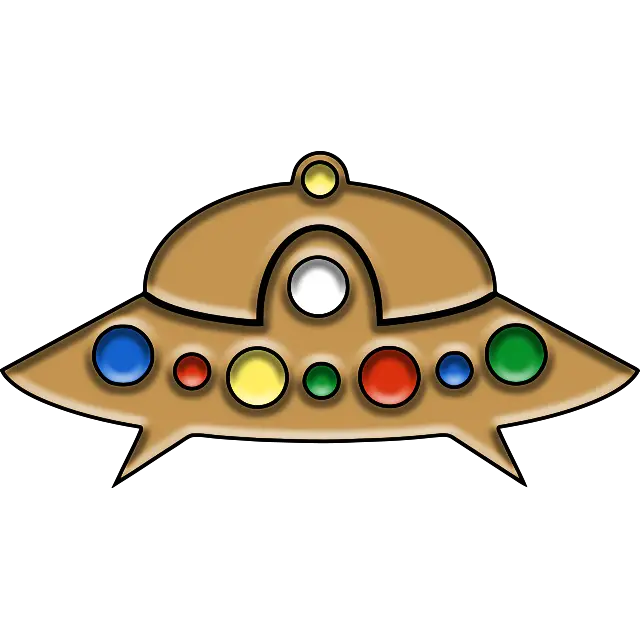 UFO Jednoduchý důlek barevný obrázek
