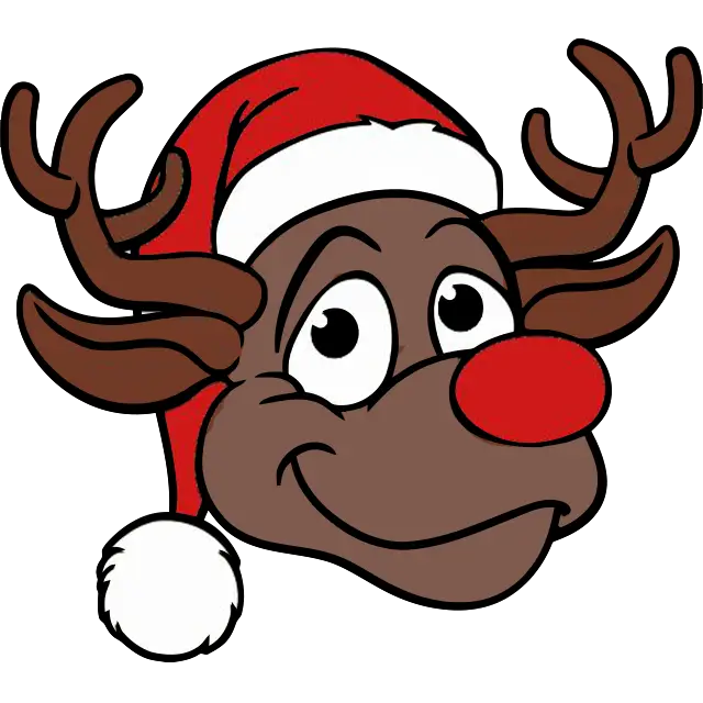 Vánoční Rudolf sob barevný obrázek