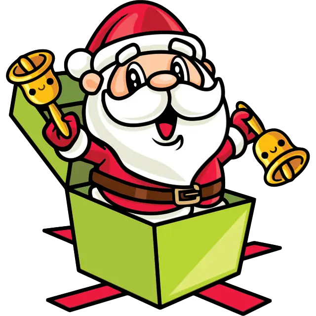 Santa Claus zvoní zvony barevný obrázek