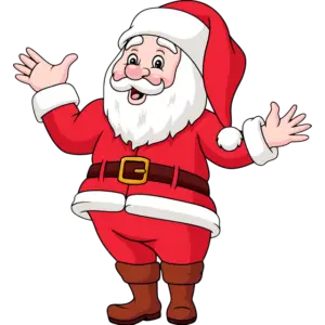 Šťastný Santa Claus mává barevný obrázek