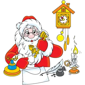 Santa Claus volá na telefonu barevný obrázek