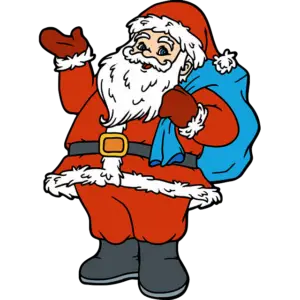 Santa Claus mává dětem barevný obrázek