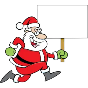 Santa Claus drží znamení barevný obrázek