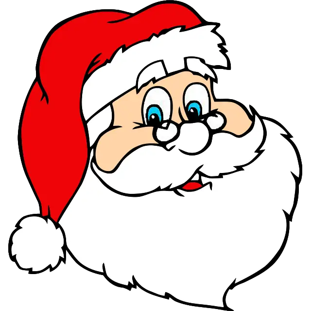 Santas Obličej omalovánka barevný obrázek
