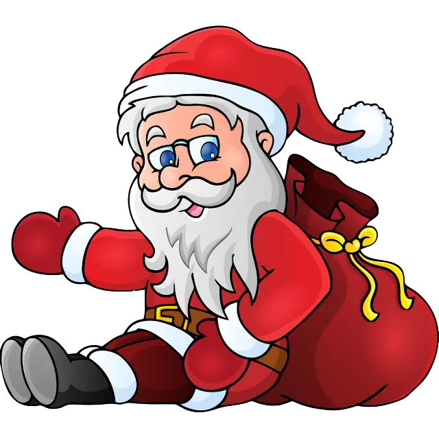 Roztomilý kreslený Santa Claus barevný obrázek