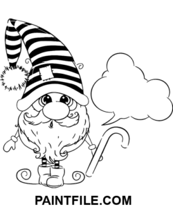 Vánoční roztomilý trpaslík omalovánka