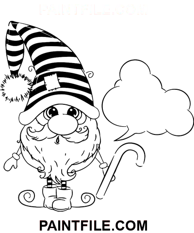 Vánoční roztomilý trpaslík omalovánka