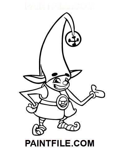 Postava vánočního skřítka omalovánka