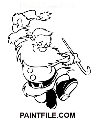 Tančící Santa omalovánka