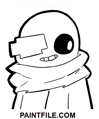 Roztomilý Sans omalovánka