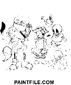 Sans v různých vzhledech omalovánka