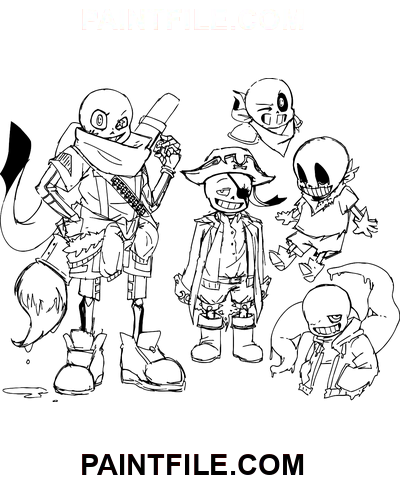 Sans v různých vzhledech omalovánka