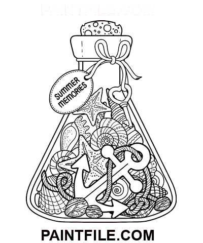 Život uvnitř sklenice pro dívky omalovánka