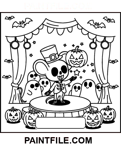 Strašidelné časy pro vzdělávací zábavu omalovánka