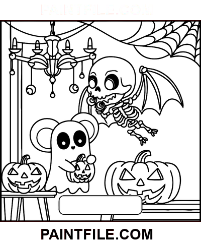 Strašidelné časy pro zábavné aktivity omalovánka