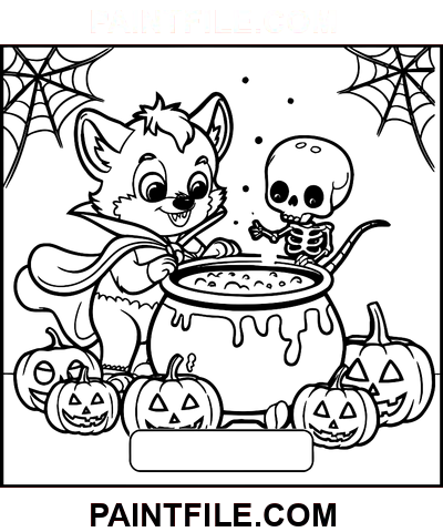 Strašidelné časy pro interaktivní zábavu omalovánka