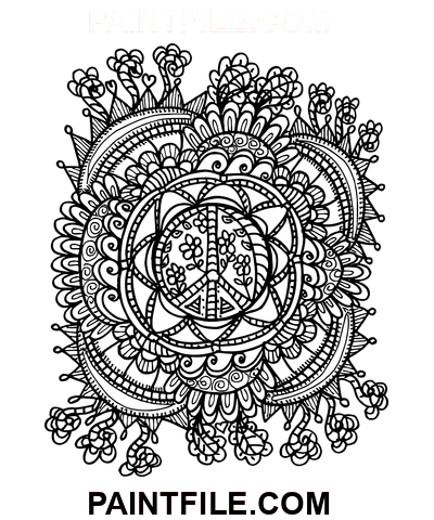 Hippie lidové umění Symbol míru omalovánka