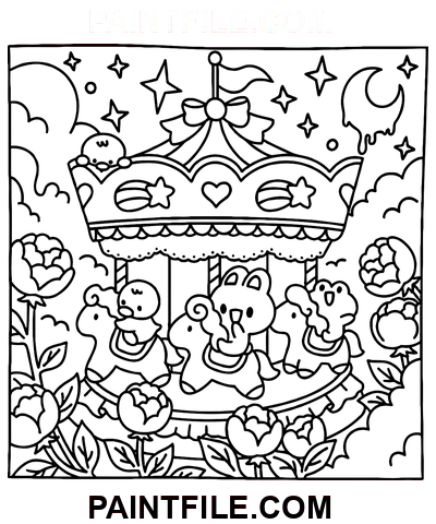 Zasněné dny pro čas s rodinou omalovánka