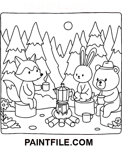 Lesní kamarádi podněcují kreativitu omalovánka