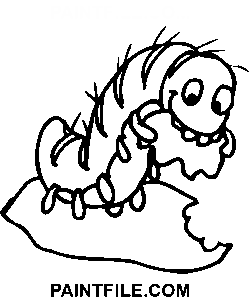 Legrační housenka omalovánka