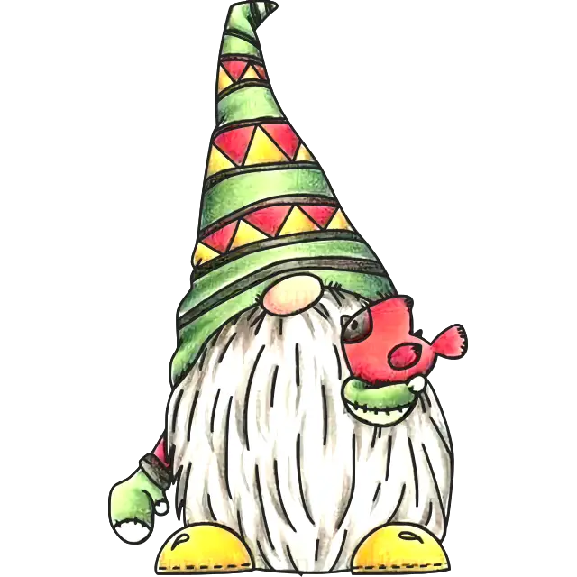 Gnome mignon avec oiseau image en couleur