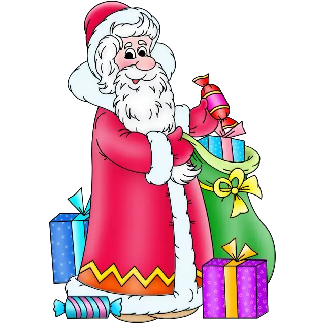 Page à colorier du Père Noël image en couleur