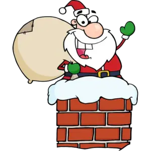 Père Noël dans la cheminée image en couleur