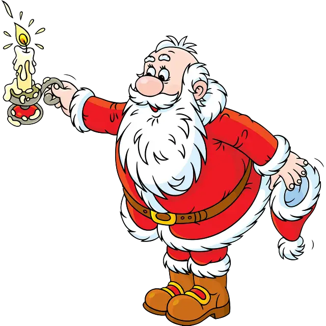 Père Noël avec une bougie image en couleur