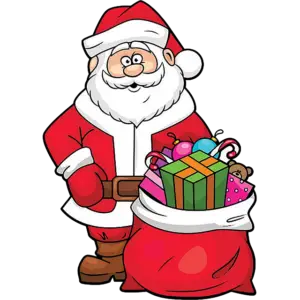 Père Noël avec cadeaux image en couleur