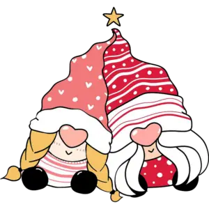 Nains endormis de Noël image en couleur